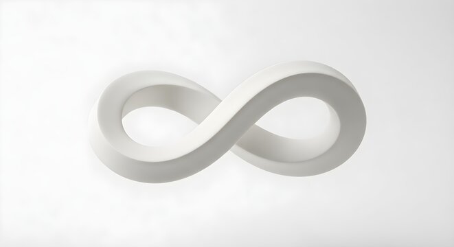 3D Infinity Loop Shape Object Isolated on White Background