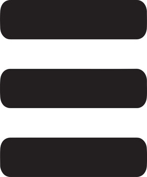 Hamburger Menu Icon Vector: UI Navigation Bar and Website Options Symbol
