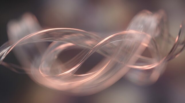 Abstract background featuring delicate flowing copper wire strands creating elegant curves in a soft focus composition