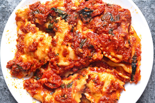 plate of italian ravioli pasta