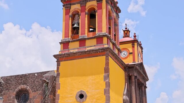 Parish Church San Juan Bautista Bell Tower Yellow Facade San Juan del Rio