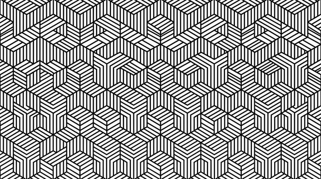 Geometric pattern with black and white lines