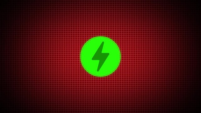 Glowing Lightning Power Button Motion Graphic, Minimalist Lightning Bolt Logo Design.