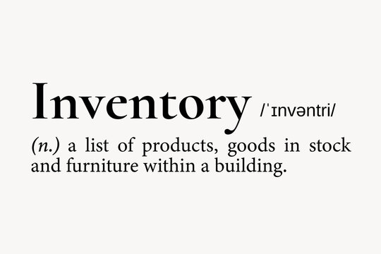 Inventory definition, dictionary word typography