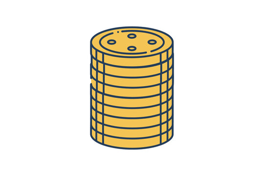 Stack of Gold Coins Vector Illustration