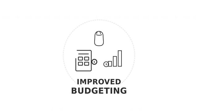 Minimalist line icon with calculator and bar chart elements representing an income tracker concept for financial planning apps and business budgeting software designs.