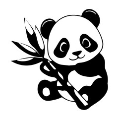 Black and White Floral Pattern and Cute Cartoon Animal Illustration Background © Sajida