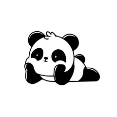 Black and White Floral Pattern and Cute Cartoon Animal Illustration Background © Sajida