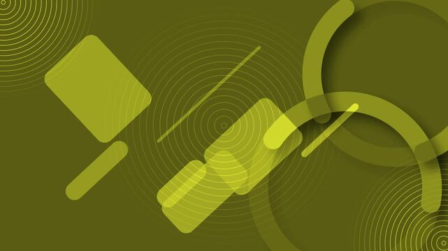 Abstract geometric background with overlapping translucent circles rounded rectangles animation