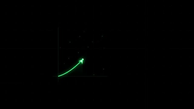 A simple scatter plot graph showing a negative correlation trend between data points on an xy axis chart for financial analysis and statistical reporting in business 4k Motion Video