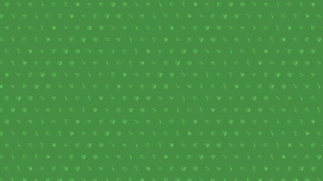 Dark Green Fishing Themed Pattern 4K 60FPS seamless Looping Video Background
