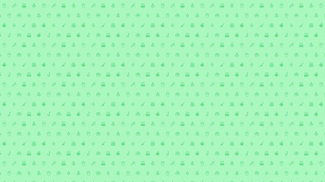Light Soft Mint Fishing Themed Pattern 4K 60FPS seamless Looping Video Background