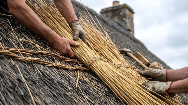 Traditional Roof Thatching Repair
