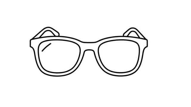Continuous line drawing animation of eyeglasses frames glasses minimalist spectacles