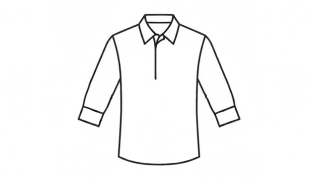 Simple line art icon of a basic t-shirt on a white background tshirt clothing