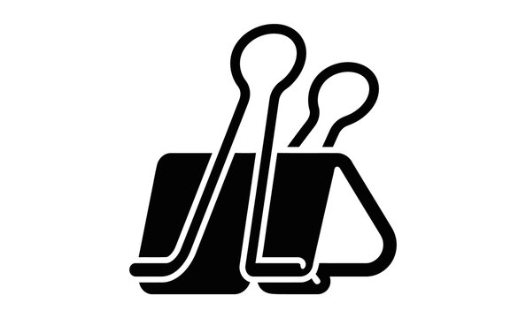 Minimal Binder Clip Vector Icon