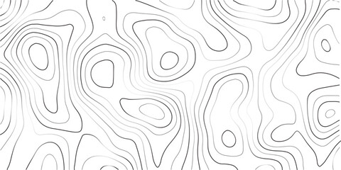 Black topographic lines on white background, abstract contour illustration, seamless vector pattern, map texture, geography design element, contour lines, minimalist geography background © MD.HUZZATULLAHISLAM