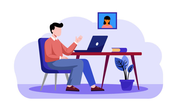 Man on Video Call