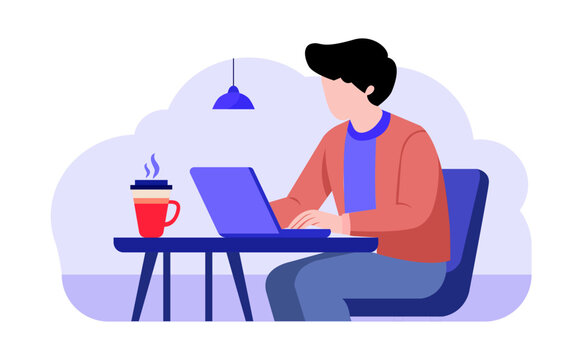 Man Working with Coffee