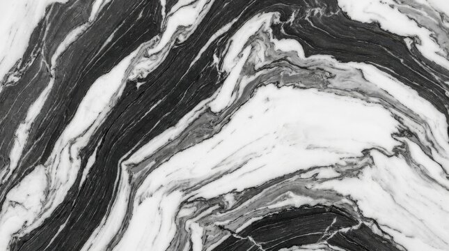 Marble texture displaying bold black and white swirled fluid patterns on polished stone.