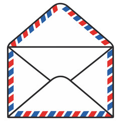 Obraz premium Open Envelope with Red and Blue Stripes
