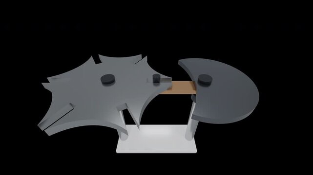 Seamless Geneva Drive Mechanism 3D Animation with Alpha Channel, Titanium Maltese Cross Gear Loop