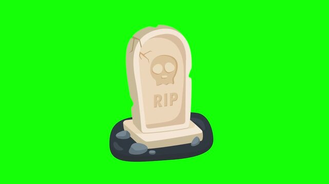 Purple wooden coffin with gold cross icon isolated on bright green background for halloween