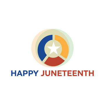 Juneteenth Day Celebration Logo with Freedom and Equality Symbol