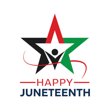 Juneteenth Day Celebration Logo with Freedom and Equality Symbol