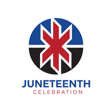 Juneteenth Day Celebration Logo with Freedom and Equality Symbol