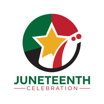 Juneteenth Day Celebration Logo with Freedom and Equality Symbol