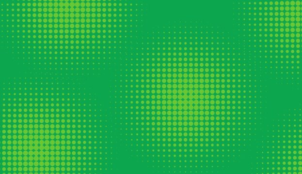 Green halftone dot pattern background design with gradient effect