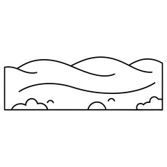 Obraz premium Abstract Landscape with Hills and Clouds