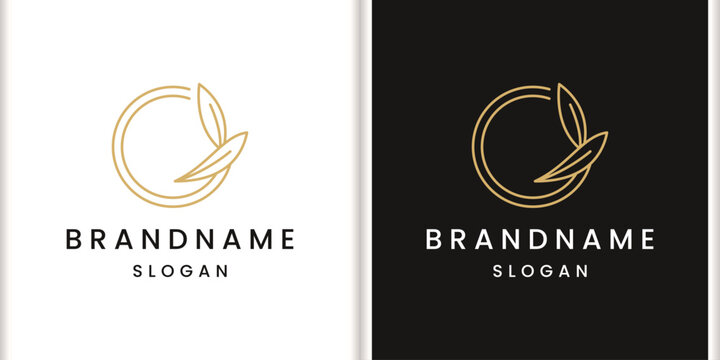 Golden Leaf Logo Brand Identity