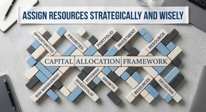 Capital Allocation Framework Built With Textured Blocks Representing Strategic Investment