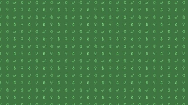 Green Golf Themed Pattern 4K 60FPS seamless Looping Video Background