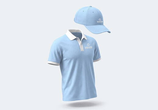 Polo Shirt and Cap Mockup