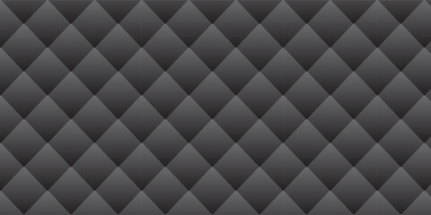 Obraz premium Dark gray quilted leather texture background with seamless rhombus pattern