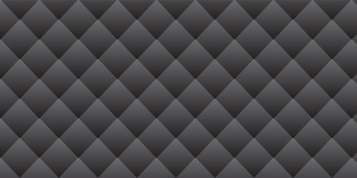 Dark gray quilted leather texture background with seamless rhombus pattern