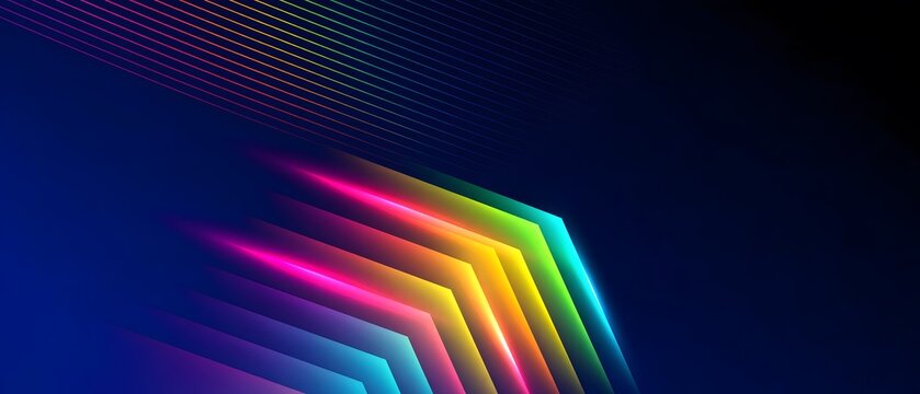 Abstract glowing digital technology elements and networks beautifully framed