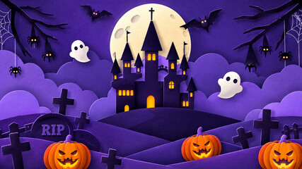 Fototapeta premium halloween background with pumpkin
