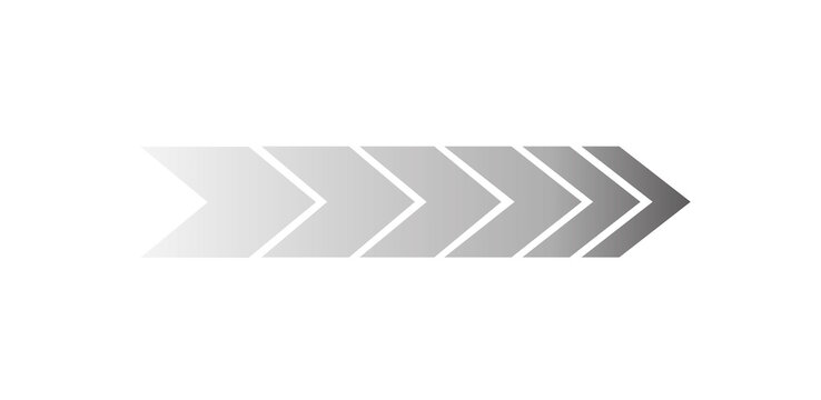 A graphic representation of an arrow made of receding chevron shapes, suggesting progress or movement forward