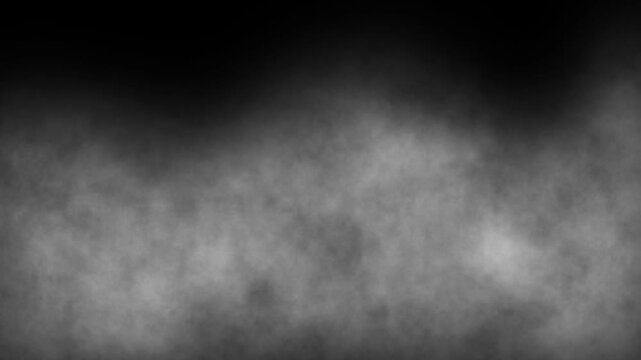 Thick atmospheric cloud of white smoke filling the center frame against a dark isolated backdrop