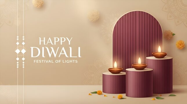 Happy Diwali - festival of lights colorful poster template design with decorative diya lamp. vector illustration. Indian festival of lights Happy Diwali, holiday Background, Diwali