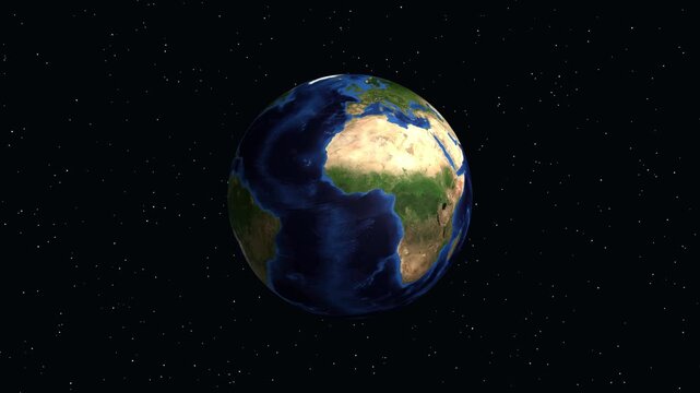 Earth zoom in animation to Sao Jose dos Campos city in Brazil from space.