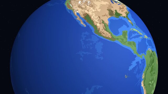 Animated globe rotates showing Asia zoom in on Bangkok Thailand establishing shot.