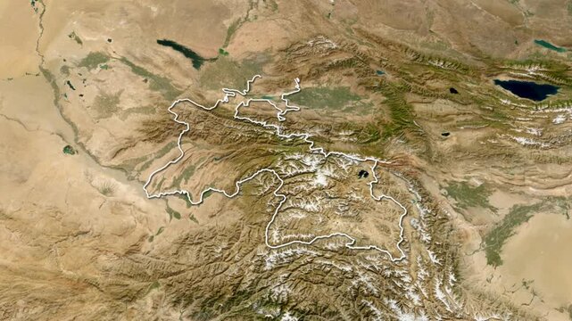 Tajikistan Country Map with Flag Animation 00:15