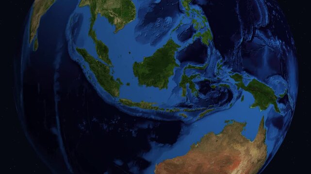 Earth zoom from space to Kinshasa Congo city lights at night.