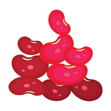 Red Kidney Beans Pile Icon for Healthy Cooking Legume Vector.