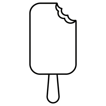 Bitten ice cream bar outline